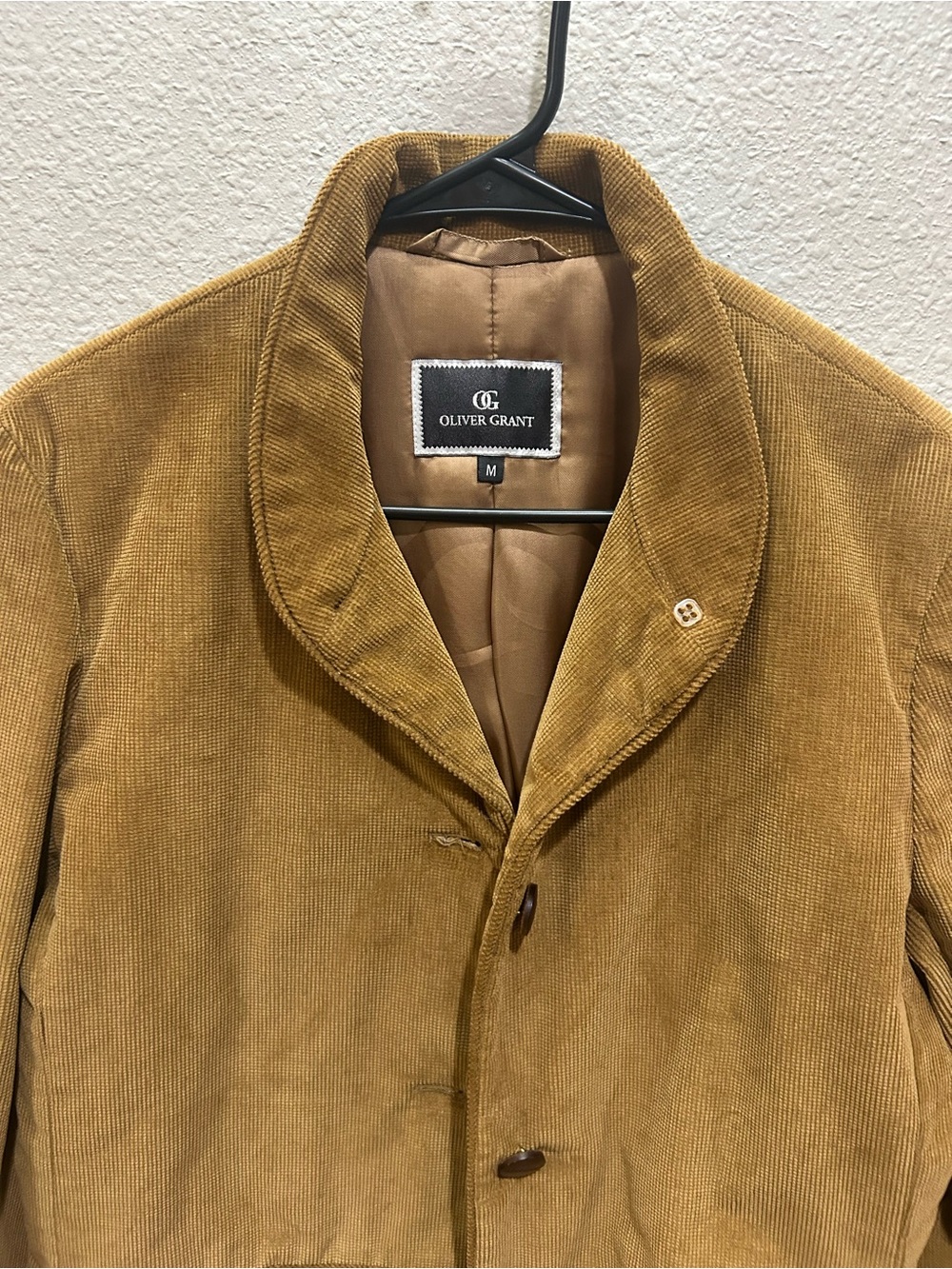 Menβs Tan Corduroy Pea Coat